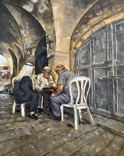 The Road To Al Aqsa Mosque  - A Paint Artwork by Nora Alshaikh